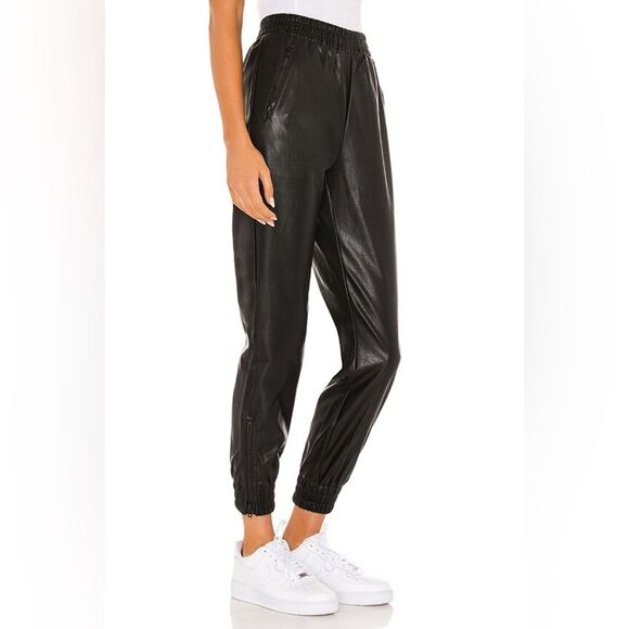 superdown Rinah Faux Leather Jogger Pant in Black - Picture 3 of 5